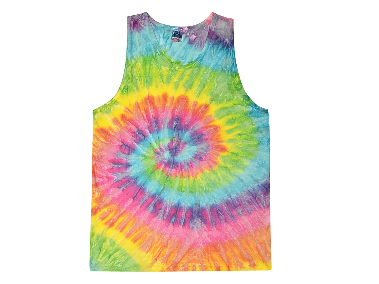 Multi-Color Tie Dye Tank Tops Sleeveless T-Shirts Adult Large 100% Cotton