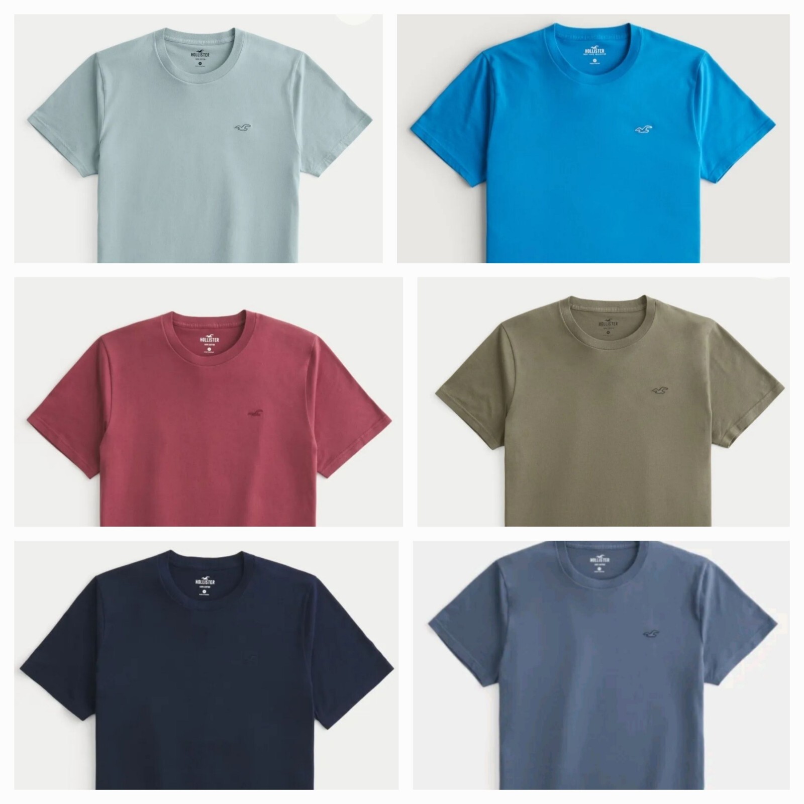 Hollister Men’s T-Shirt Short Sleeve Crew Neck Must-Have Tee Logo icon M/L/XL