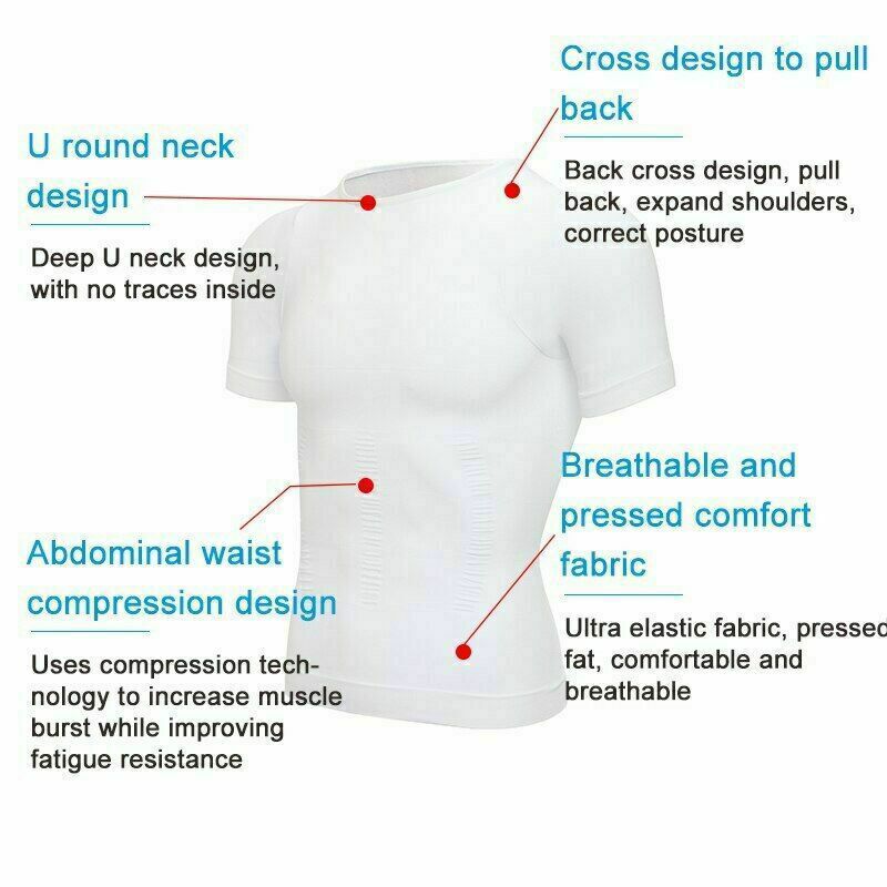 Men Classic Sleeveless Slimming Body Shaper Workout Shirt Belly Control Tank Tee