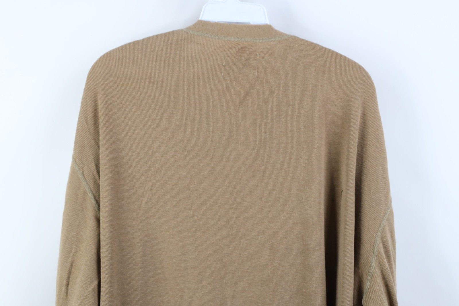Vtg USGI Mens XL Thrashed Wool Blend Ribbed Knit Henley Undershirt T-Shirt USA