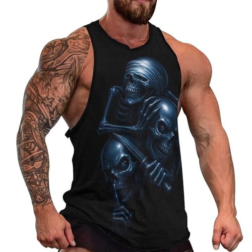 Mens Skeleton Graphic Fantasy 3D Tank Top