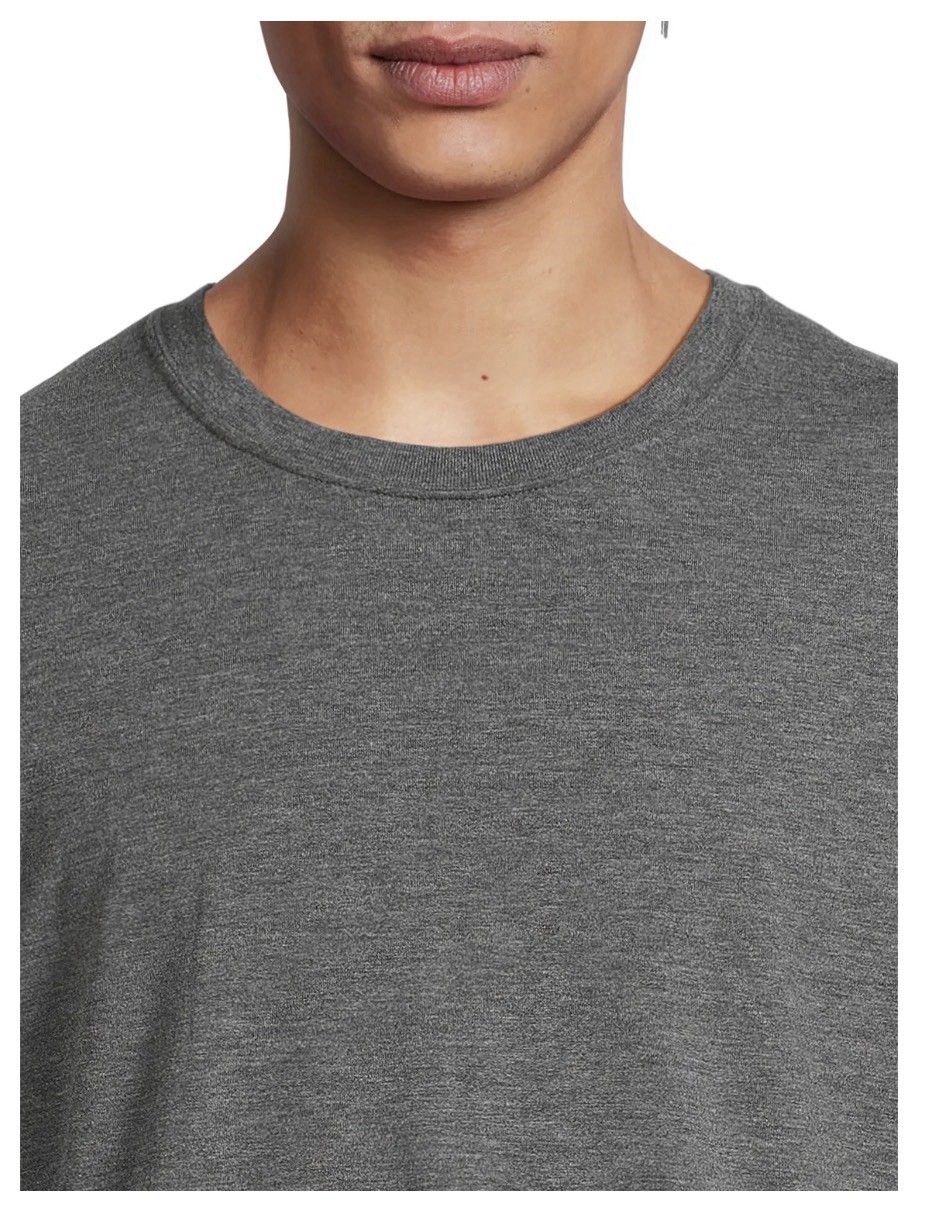 ATHLETIC WORKS Men’s Size 2XL Tri-Blend Short Sleeve Tee • Charcoal Grey Heather