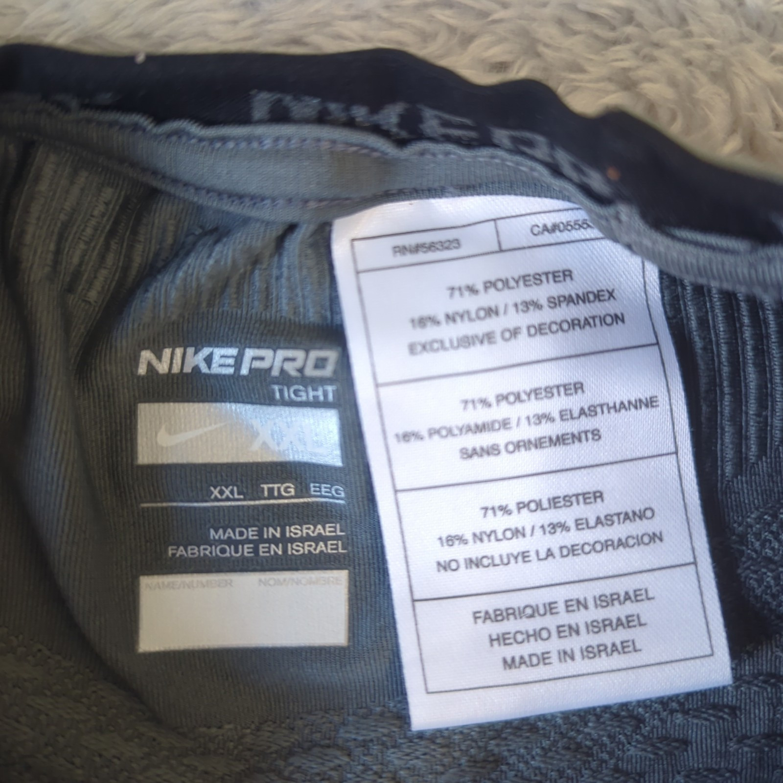 Nike Pro Tight Compression Shirt Gray NikeFIT Athletic Men’s XXL 2XL
