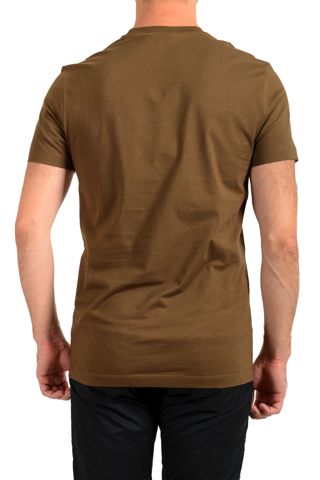 Versace Men’s Military Green Logo Embellished Crewneck T-Shirt US 2XL IT 56
