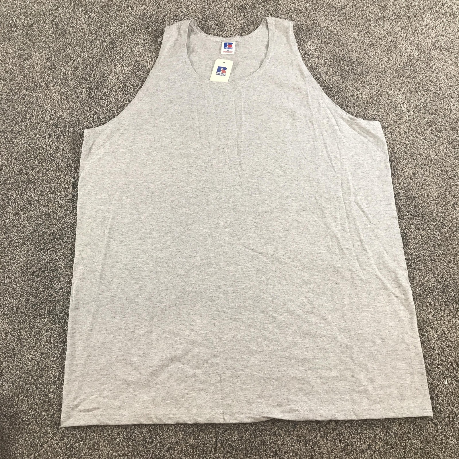 Vintage Russell Athletic Tank Top Mens XL Heather Gray Sleeveless Shirt Cotton
