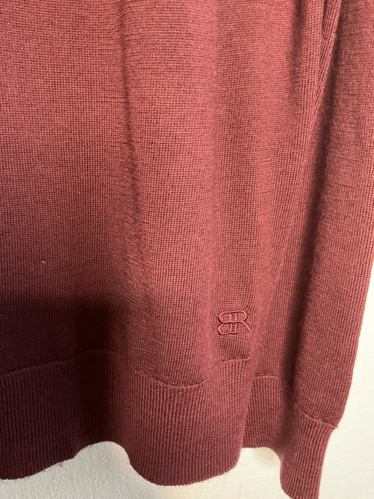 Banana Republic Men’s Merino Wool Crew Neck Sweater Dark Red Maroon Size XL