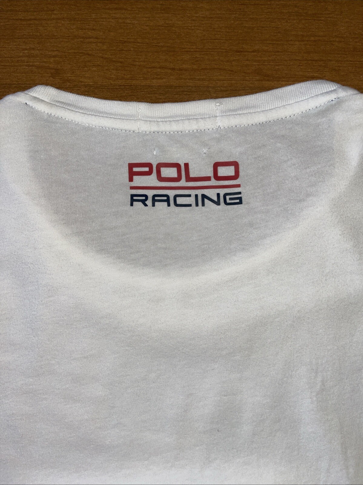 Polo Ralph Lauren T shirt Men L White Offshore Sailing Team American Flag Preppy