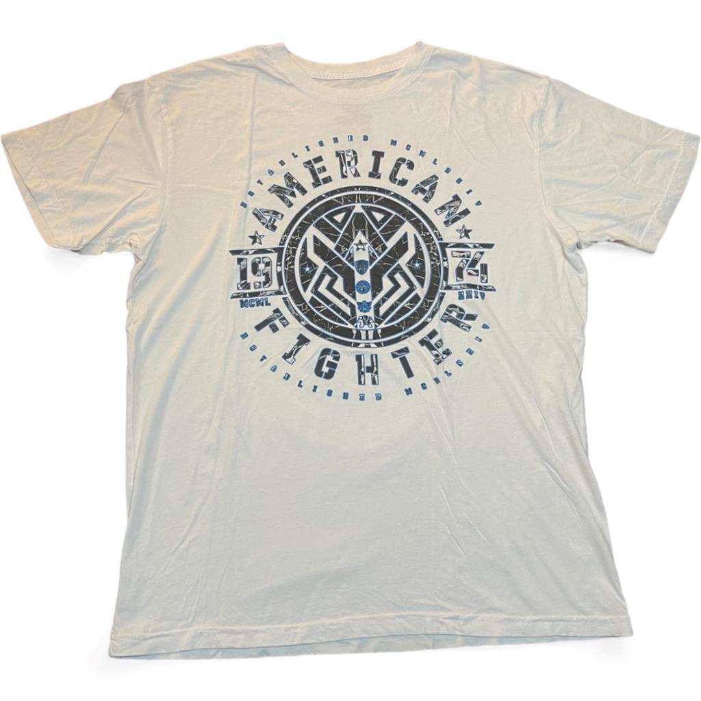New Men’s American Fighter Premium Athletic MMA White T-Shirt XS-4XL