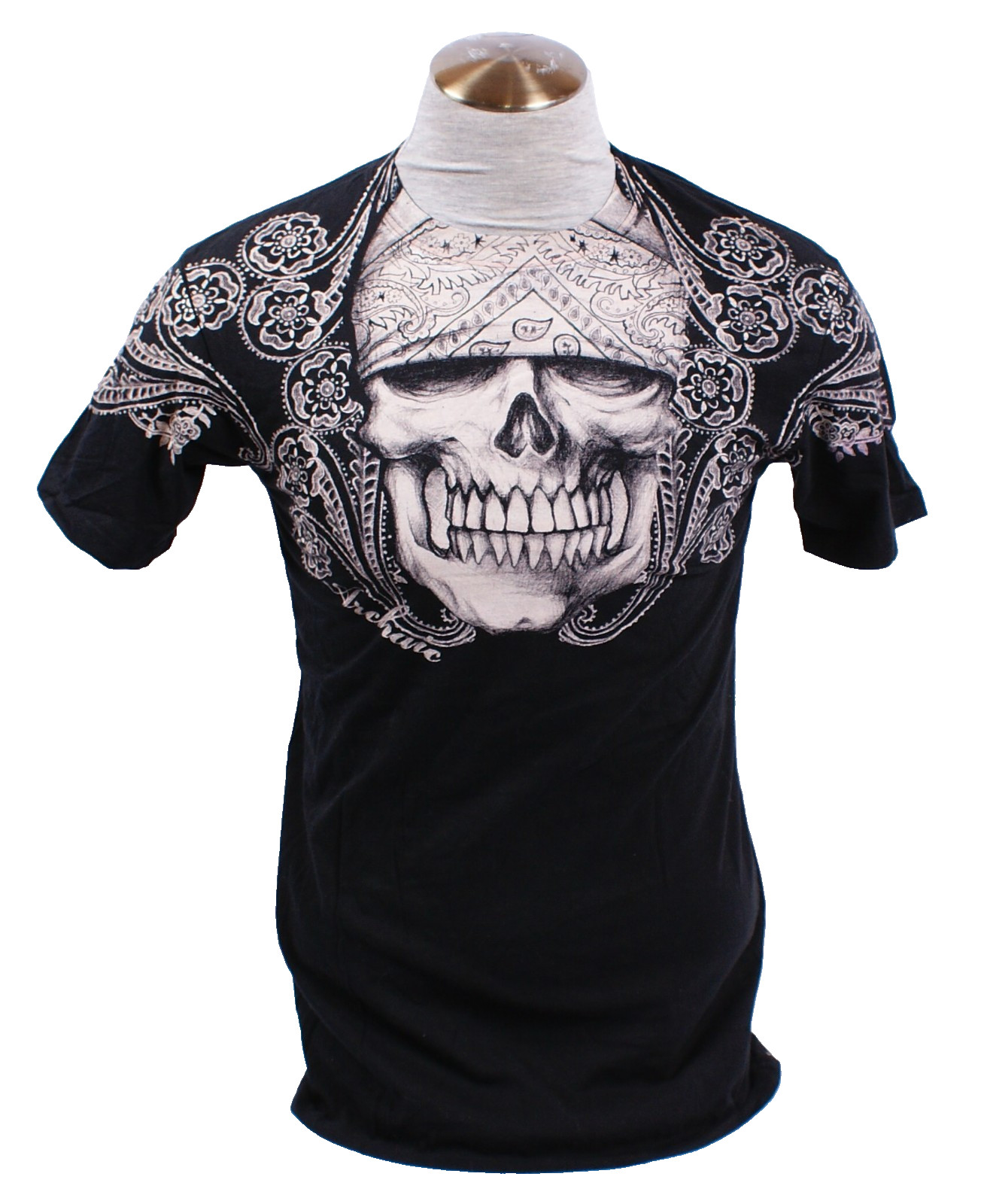 Archaic Men’s M Black Skull Graphic Short Sleeve Tee T-Shirt