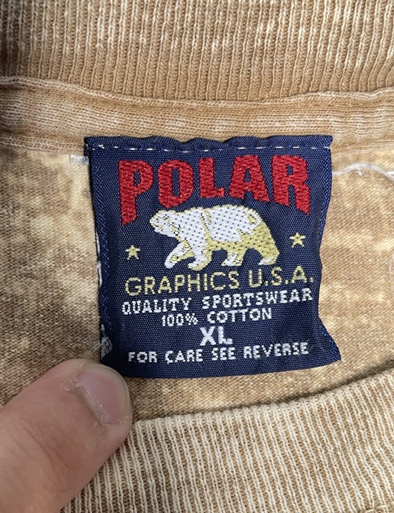 Vintage Polar Graphics Brown Bear Alaska Hidden Picture Tie Dye T Shirt Mens XL