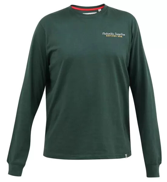 D555 Big Mens Green Long Sleeve Printed T-Shirt 2XL 3XL 4XL 5XL 6XL (601426-K)