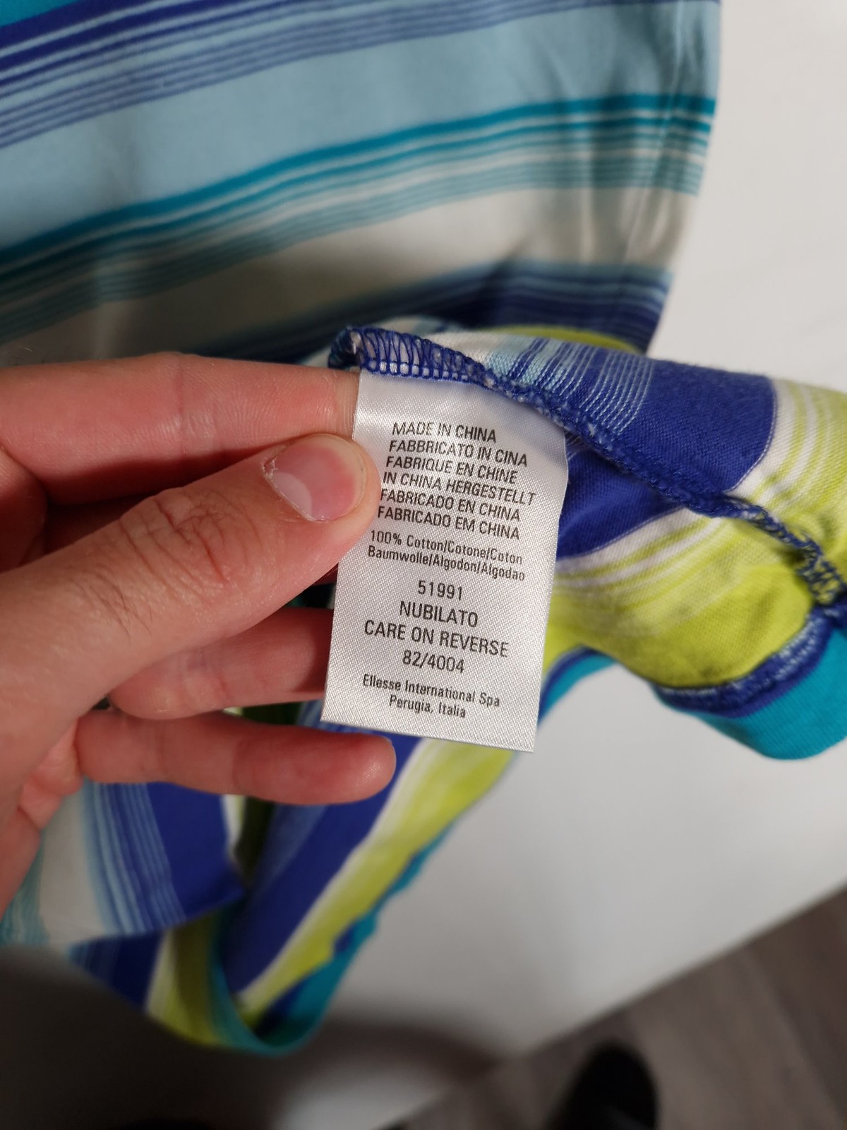 Ellesse T-Shirt Size Small Men’s Multicoloured Striped Cotton Casual Crew Neck
