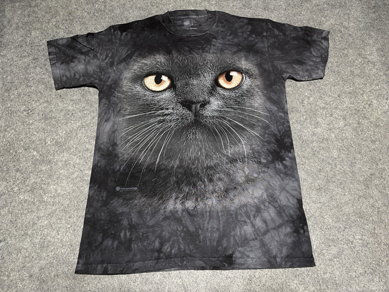 The Mountain 2013 Gato Cat Eye Black White Shirt Medium Tie Dye Effect whiskers