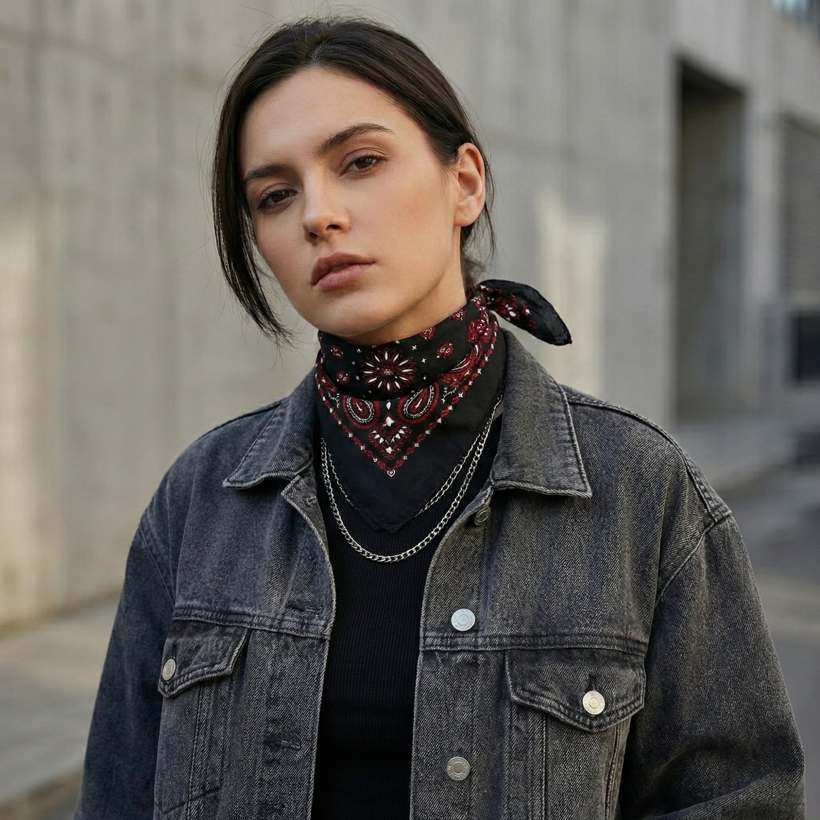 10 Pack Black Gothic Bandanas in Premium Soft Cotton for Men and Women