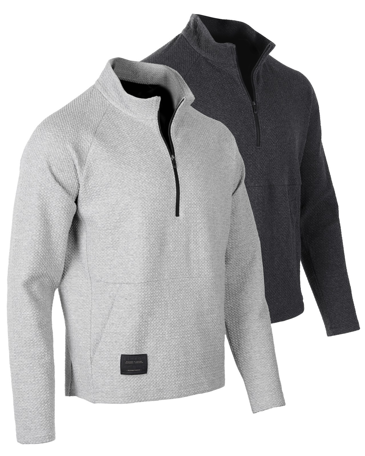 ZIMEGO Mens Quarter Zip Pullover Sweatshirt Activewear Gym Workout Stretch Shirt