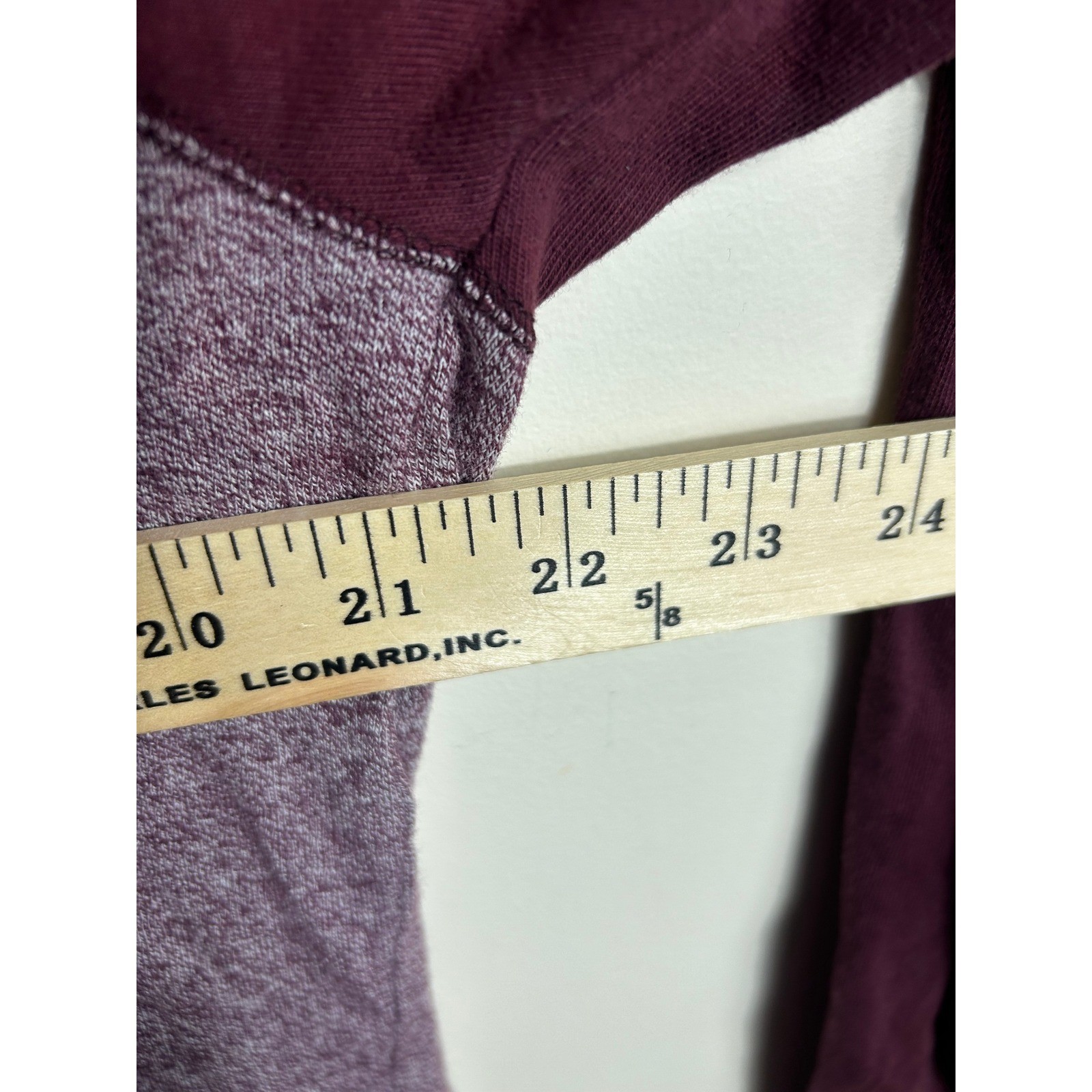 Vince Marled Burgundy Raglan Baseball T Shirt Mens M Colorblock L/S Cotton Comfy