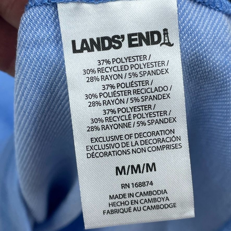 Lands End Mens Classic Fit Short Sleeve Tee Blue M a0106