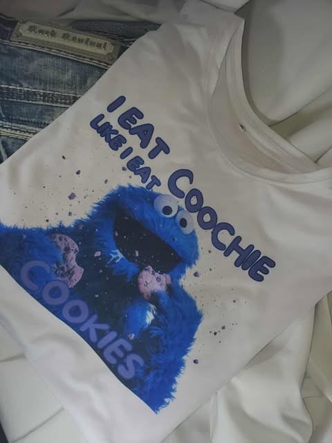 I Eat Coochie Like I do Cookies Monster Obscene Tshirt Shirt S M L XL XXL