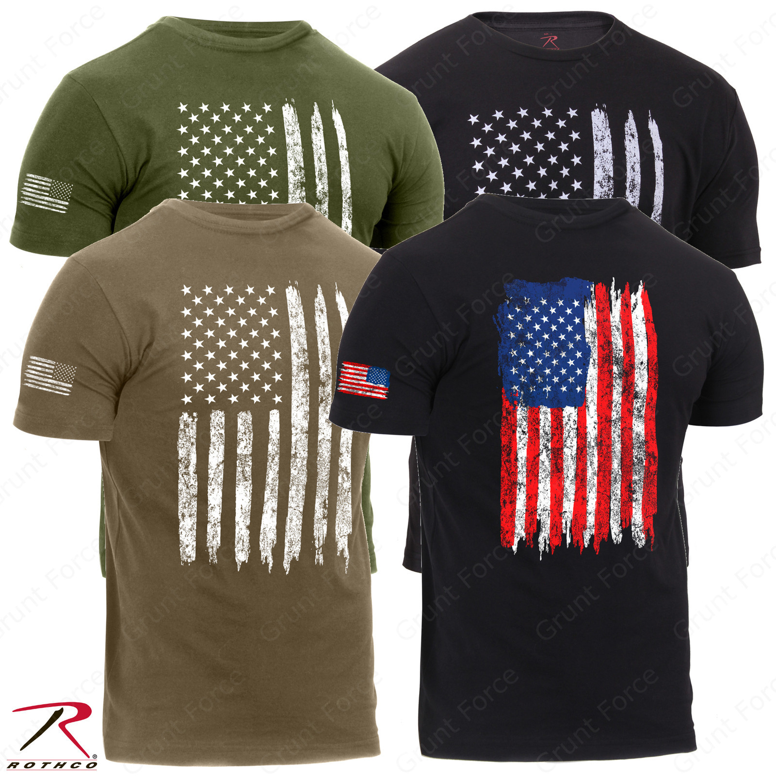 Rothco Men’s Athletic Fit Distressed US Flag T-Shirt
