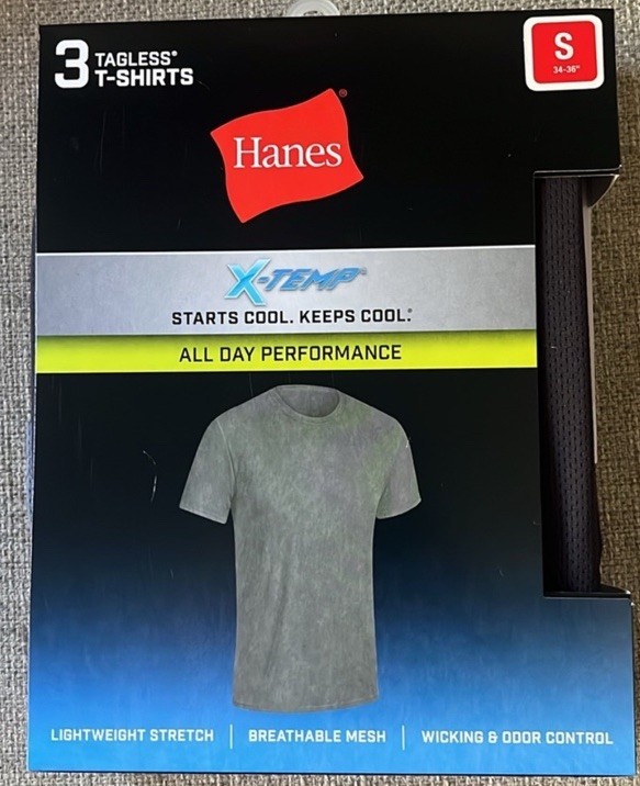 HANES X-TEMP TAGLESS WICKING MESH 3-Pack TEE SHIRTS S Small unisex