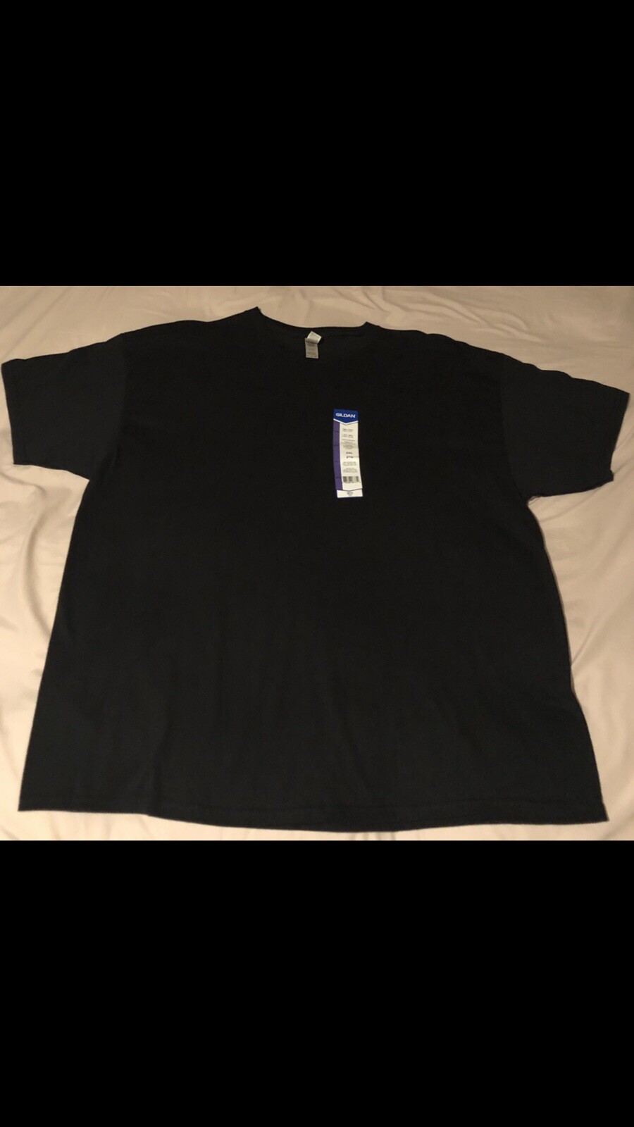 Gildan Men’s T-Shirt Heavy Cotton Short Sleeve Plain Blank Black Tee Sz 2XL New