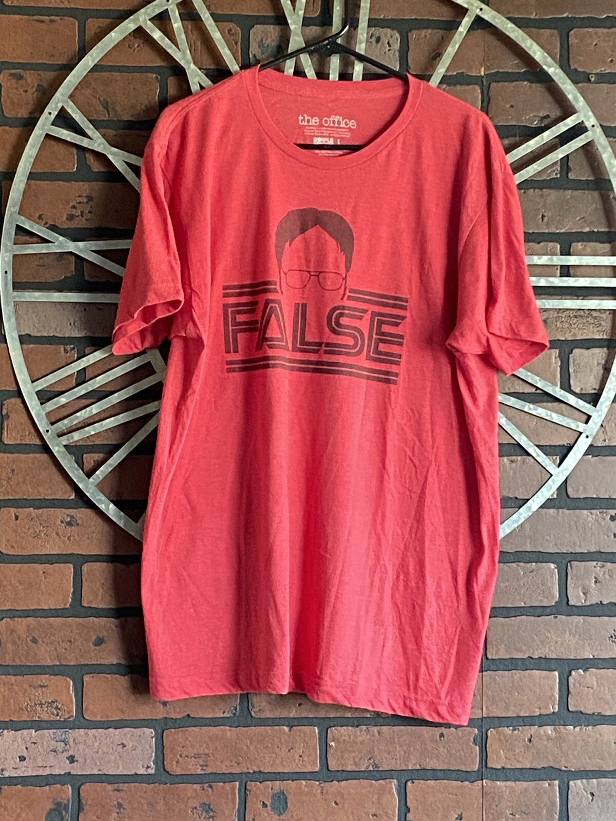 THE OFFICE Ripple Junction Red T-shirt Dwight Schrute False Graphic Size L