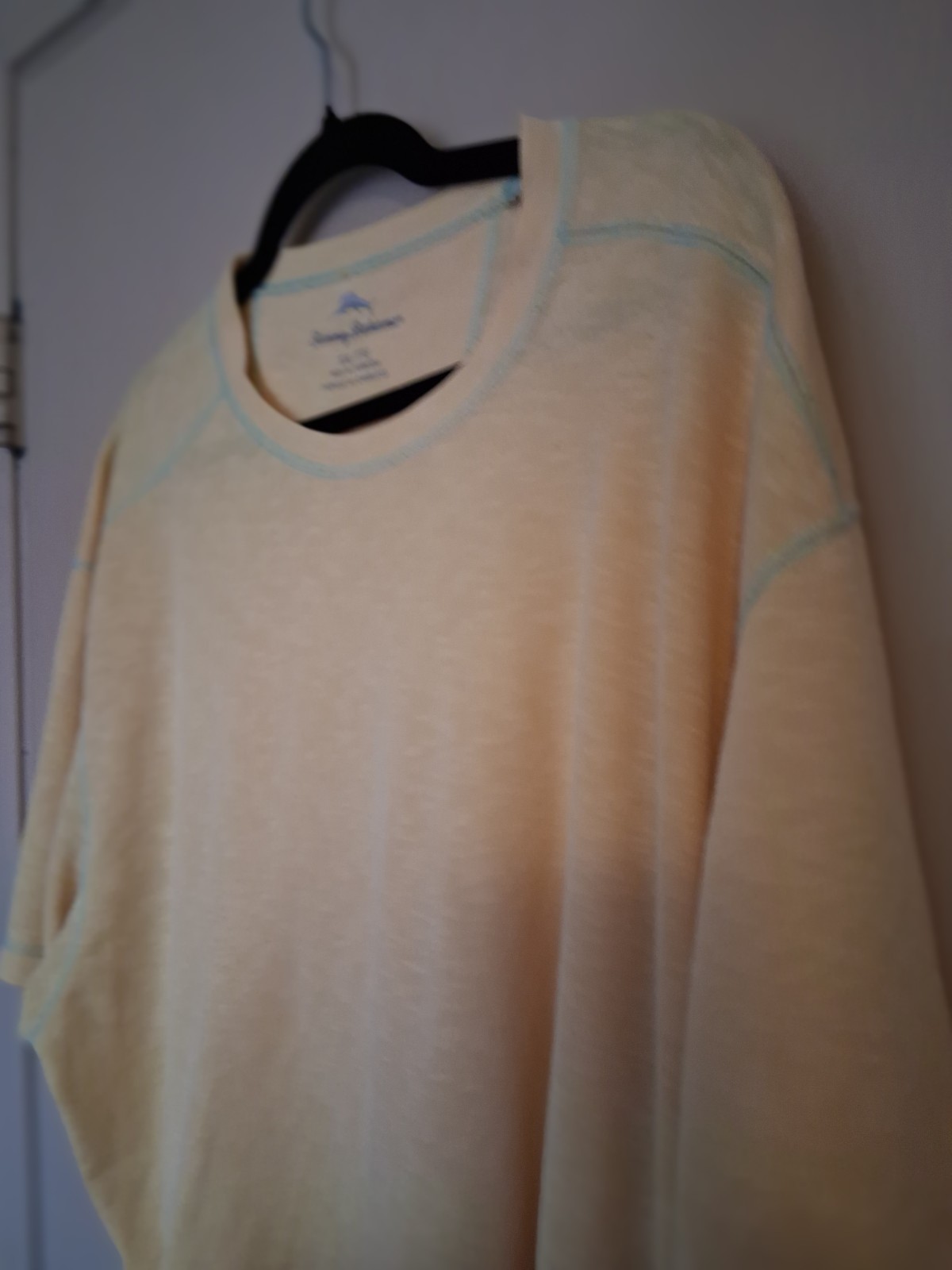 Tommy Bahama Men’s XXL Big & Tall Beige Solid Logo Short Sleeve Crew Neck Tee