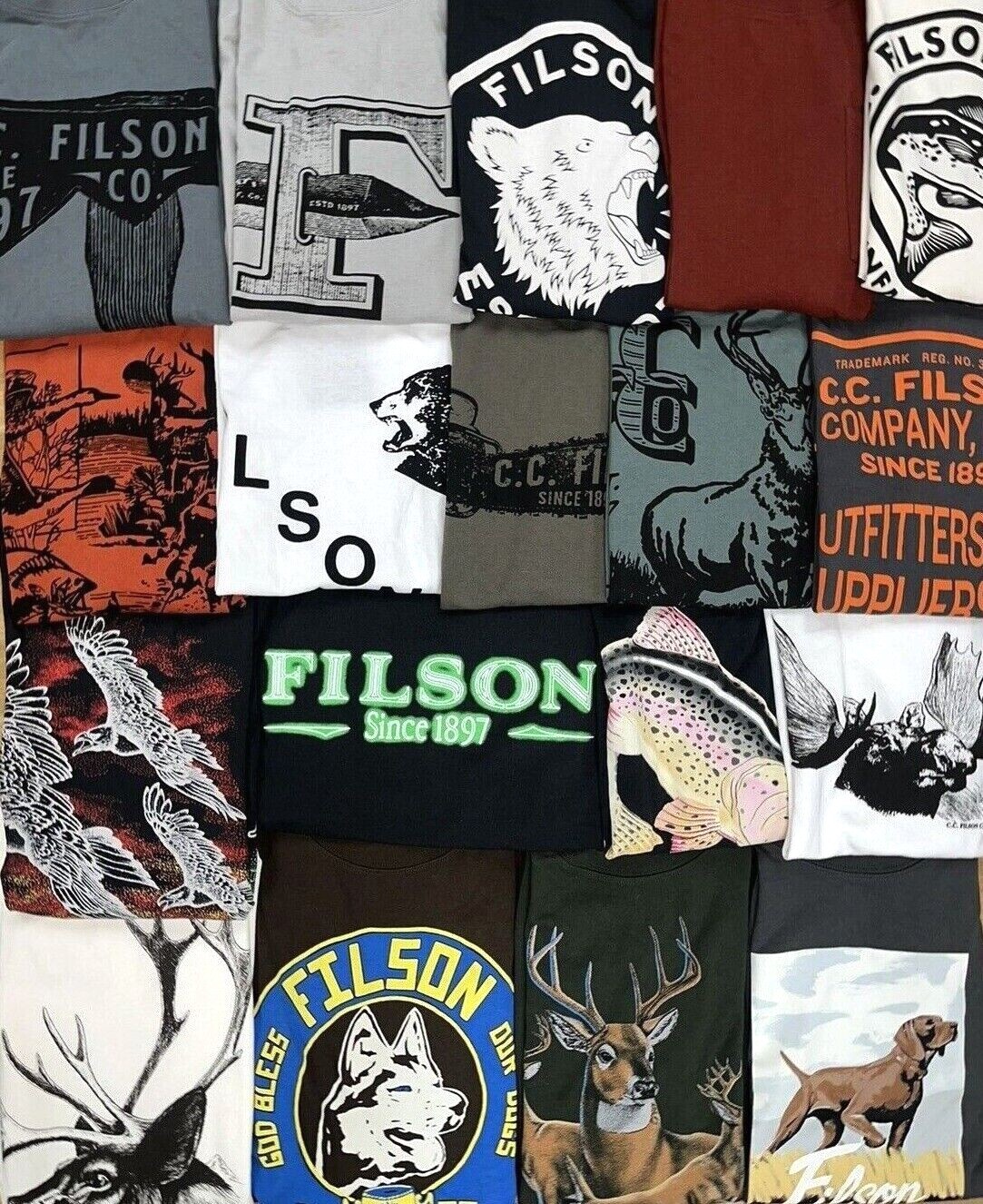 Filson Pioneer T-Shirt – NEW – XS – CHOOSE YOUR COLOR – MADE IN USA Tee Logo CC