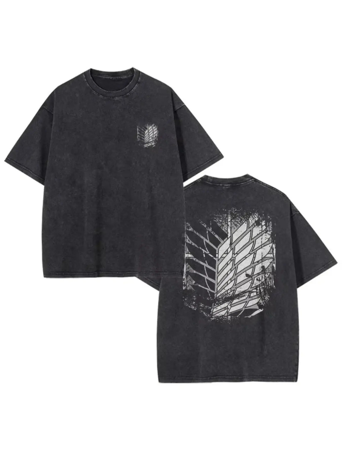 Wings Emblem Graphic T-Shirt Vintage Washed Streetwear Tee