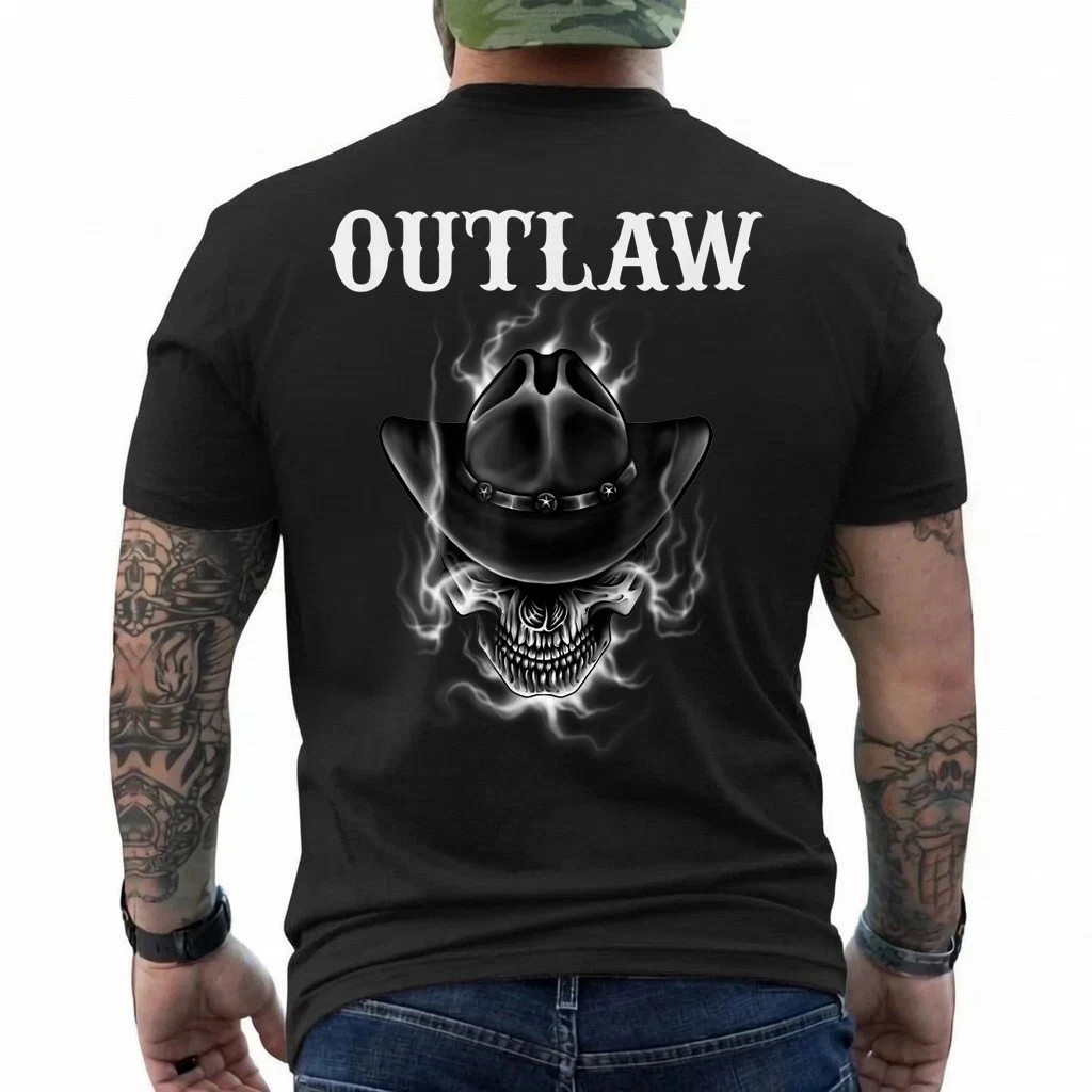 Mens Skulls Lover Skull Wearing Cowboy Hat Western Vintage T-Shirt