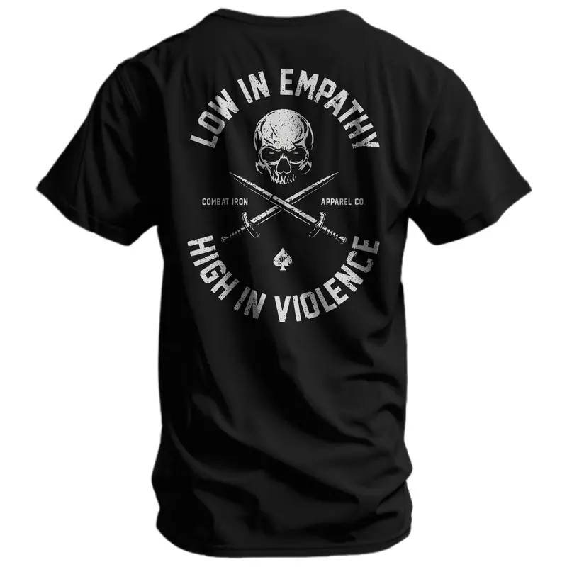Howitzer Low In Empathy High In Violence Men?s T-Shirt ? Tactical Military Graph