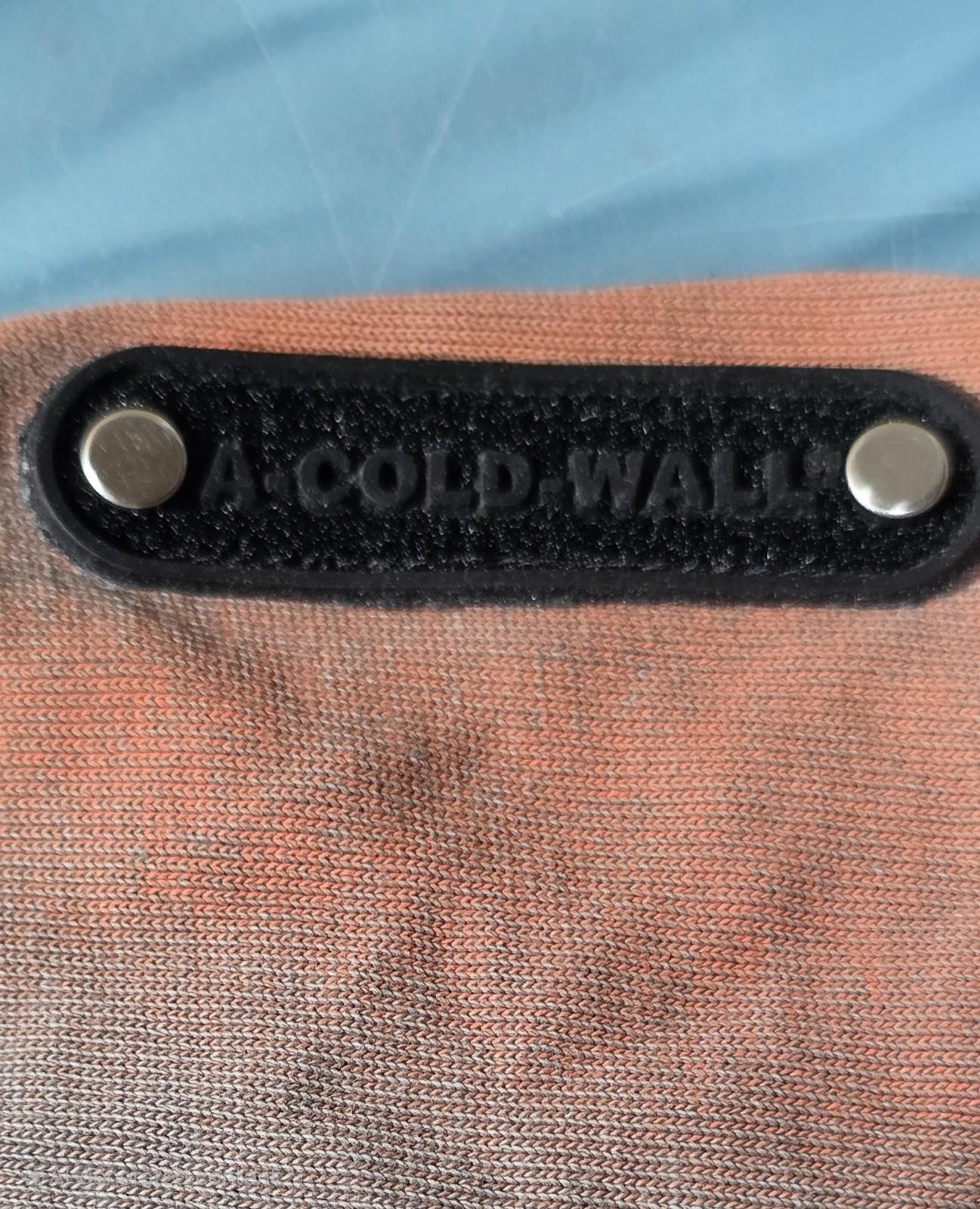A-Cold-Wall Dark Slate Grey/Orange Studio Cotton T-Shirt, Size Medium