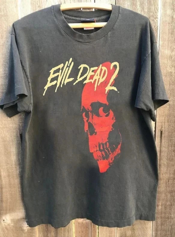 Evil Dead 2 Dead By Dawn Horror Movie Charcoal Unisex T-Shirt Full Size Tee