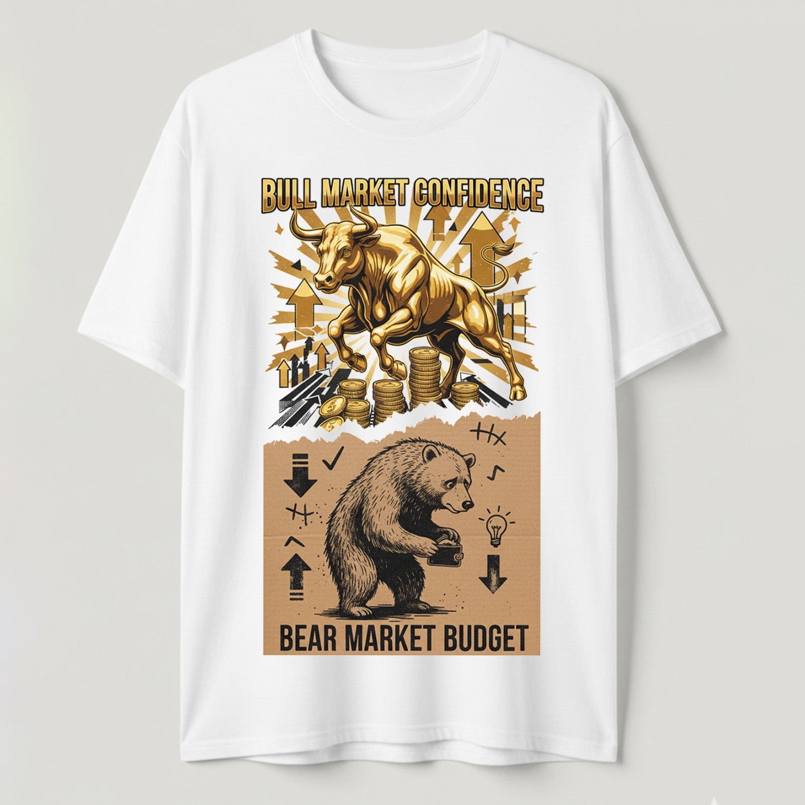 Bull Market Confidence Bear Market Budget Funny Trading T-shirt, Crypto Meme Tee