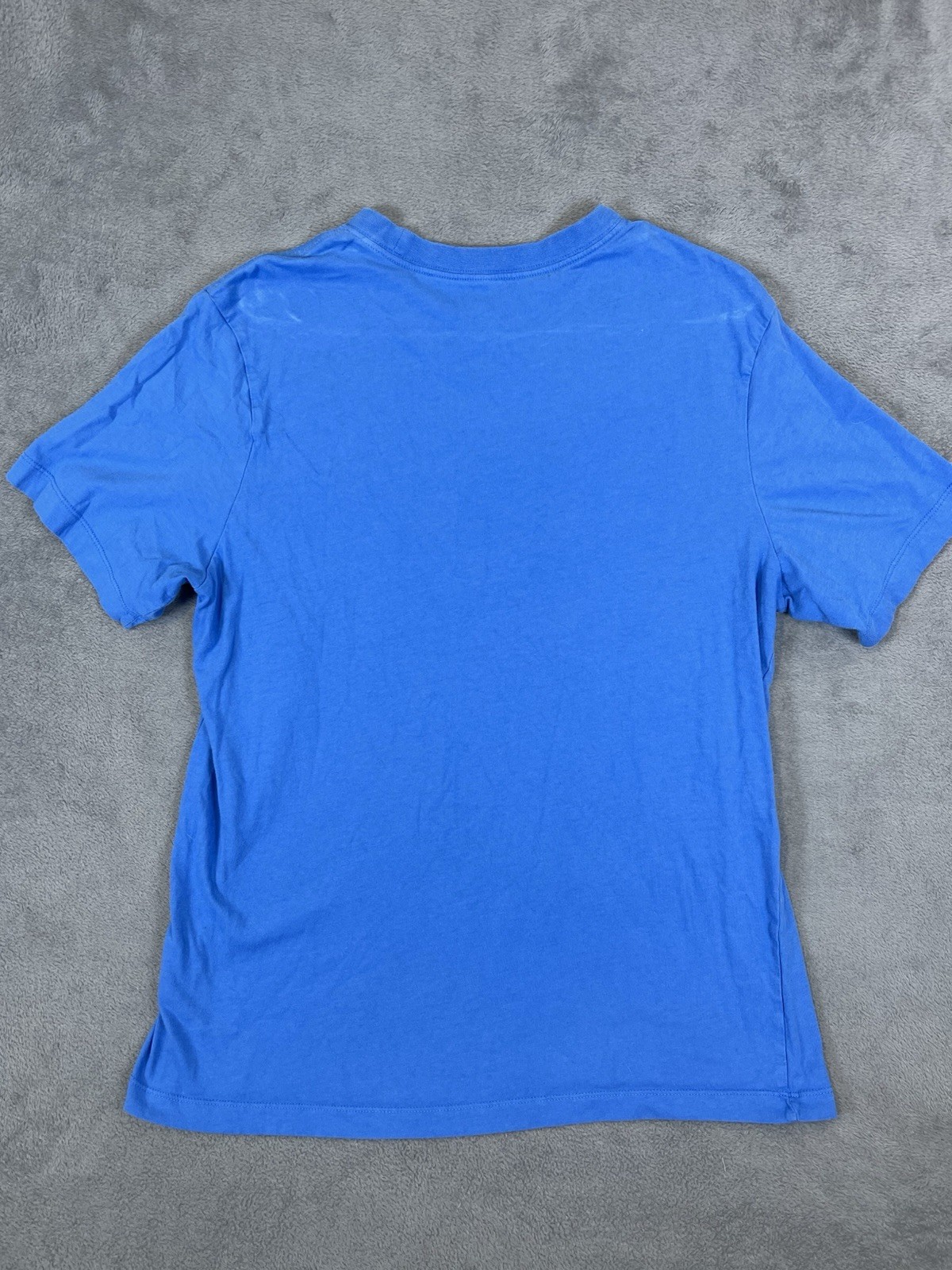 Nike Shirt Mens Large Blue Sportswear Crew Neck Tee Swoosh Spellout Logo