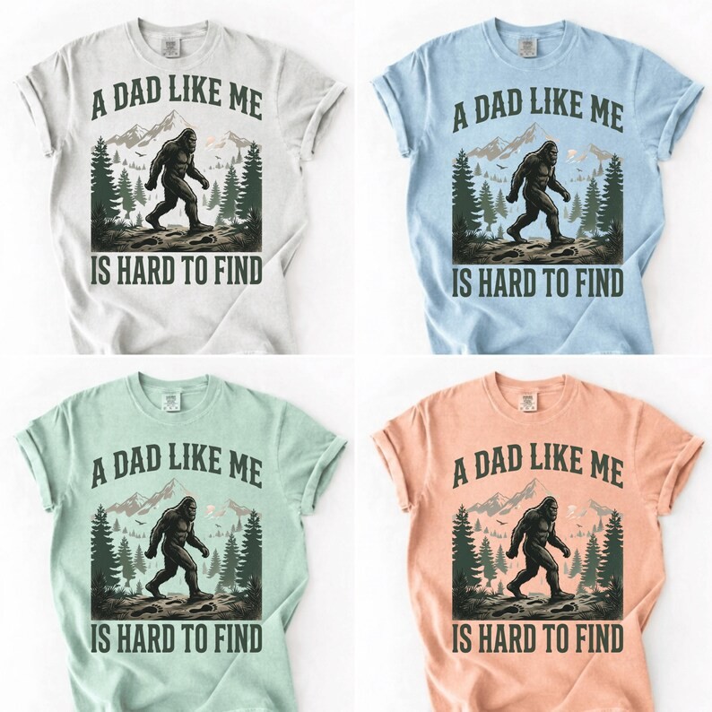 Funny Bigfoot Dad Gidan Tee Sasquatch Father Gift