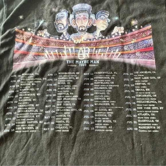 AJR The Maybe Man Tour Concert T Shirt Small Band Tee Tour Dates Graphic