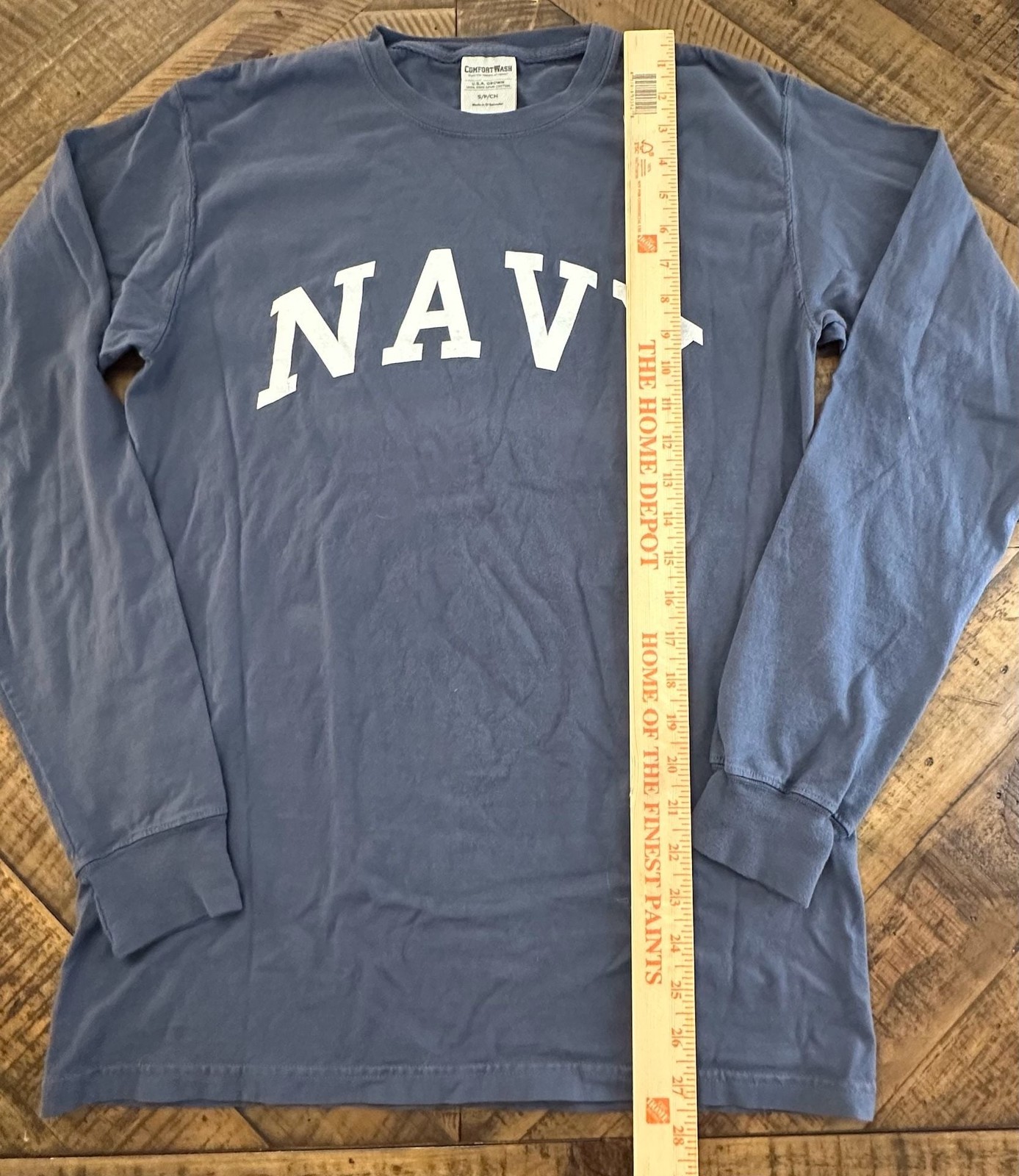 ComfortWash US Naval Academy Navy Arch Logo Long Sleeve T-Shirt