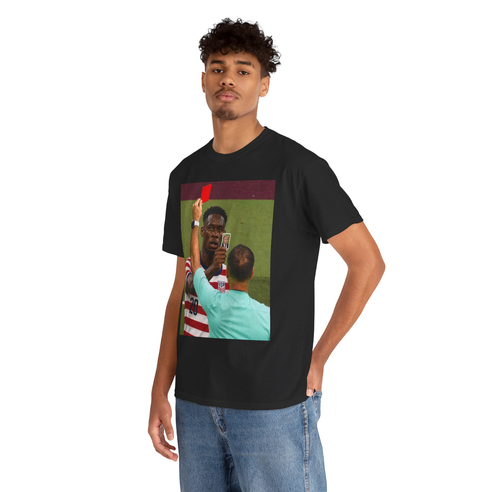 Balogun Red Card Trump Meme T Shirt US Soccer Team Reverse Card Graphic Men Tee