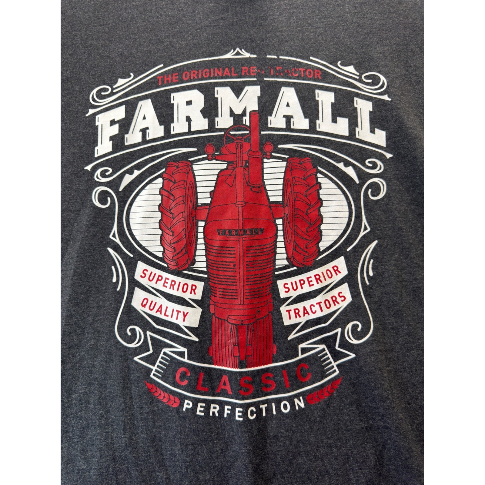 Case IH Farmall Tractor T-Shirt Mens 3XL Tall Gray Graphic Short Sleeve Tee
