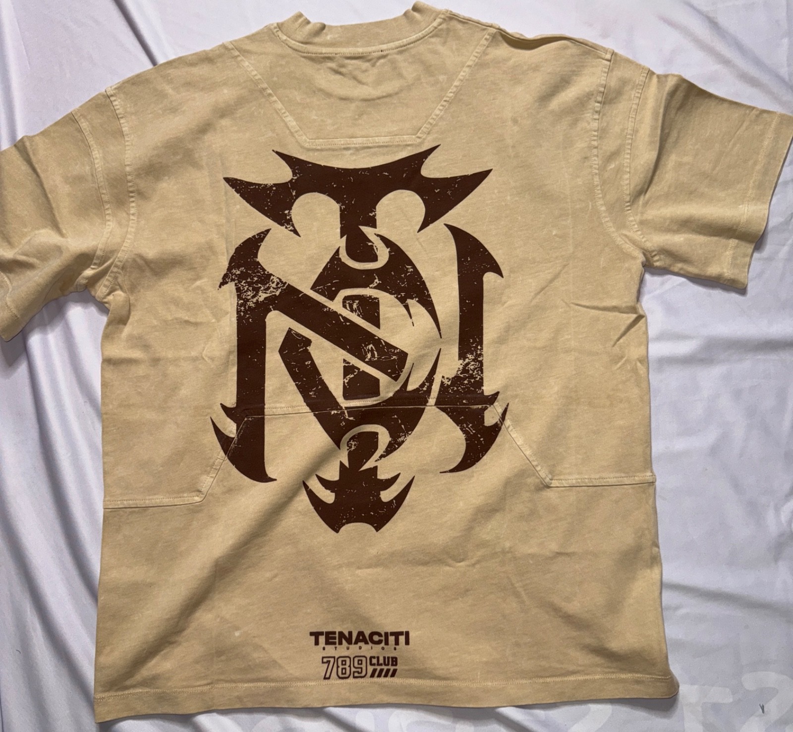 Tenaciti Studios Beige Tuff Bred 789 Club Tee NWT Size Medium