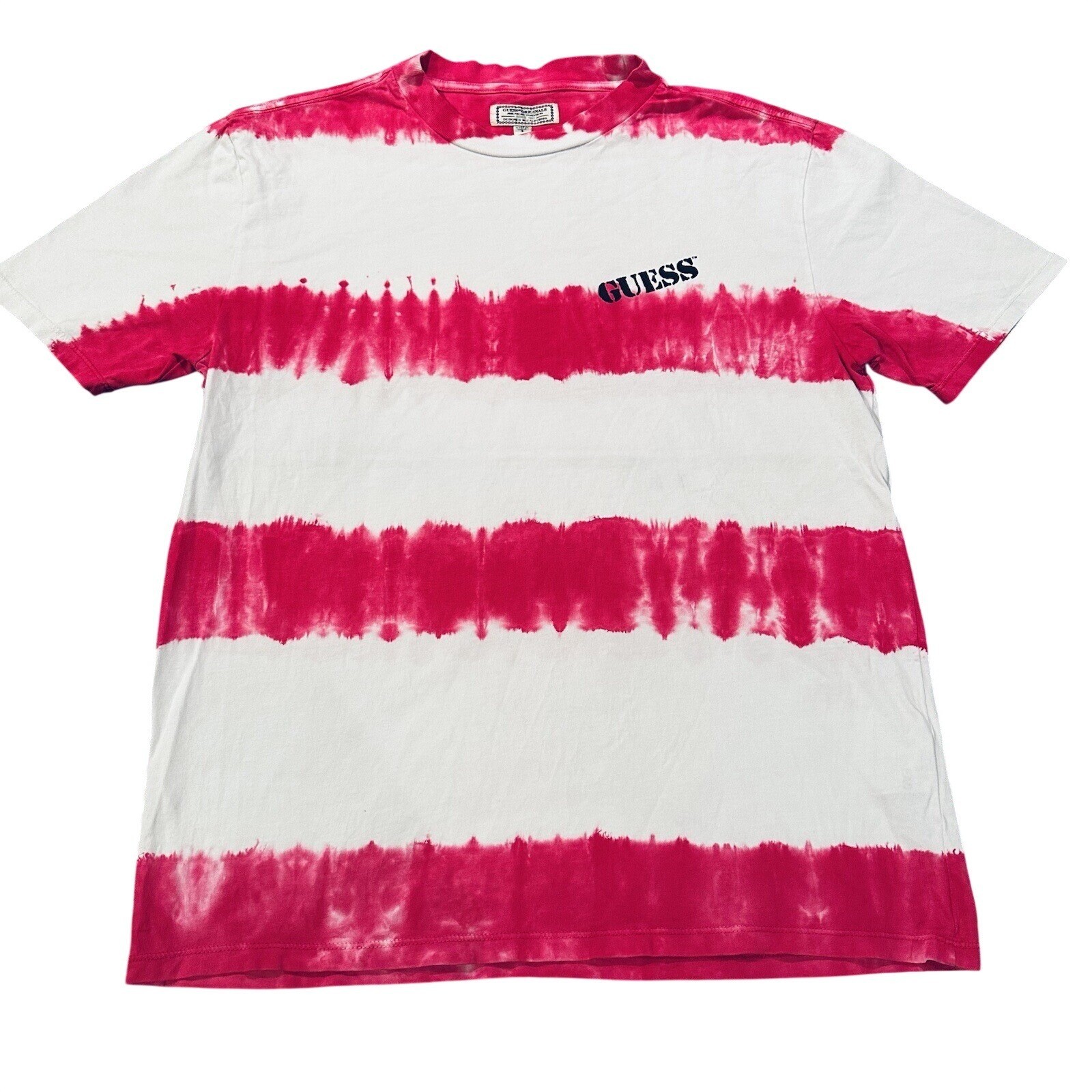 Guess Originals Tie Dye Striped Retro 90s Streetwear T-Shirt Size Small