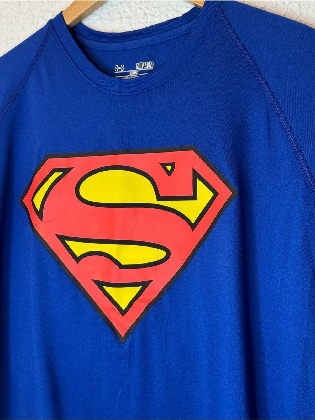 Under Armour Blue Short-Sleeve Tee with Red & Yellow Superman Logo