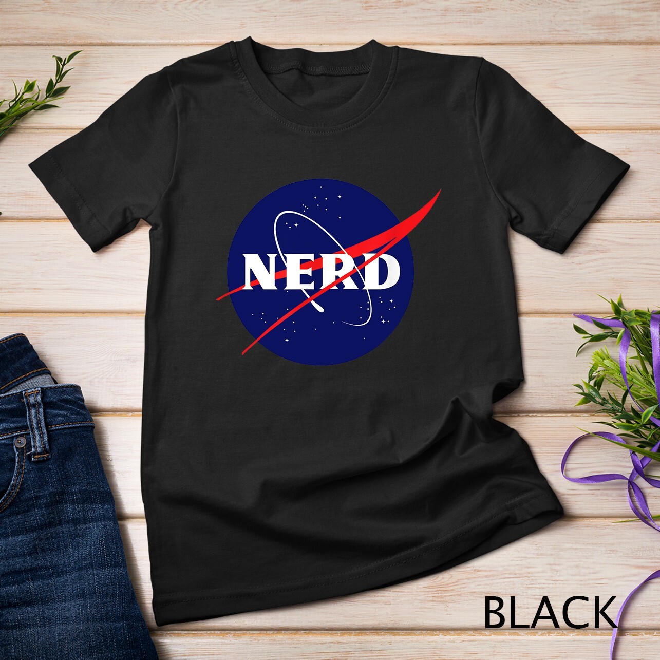 Funny NASA Nerd Logo Parody Science Astronomy Astronaut Unisex T-shirt