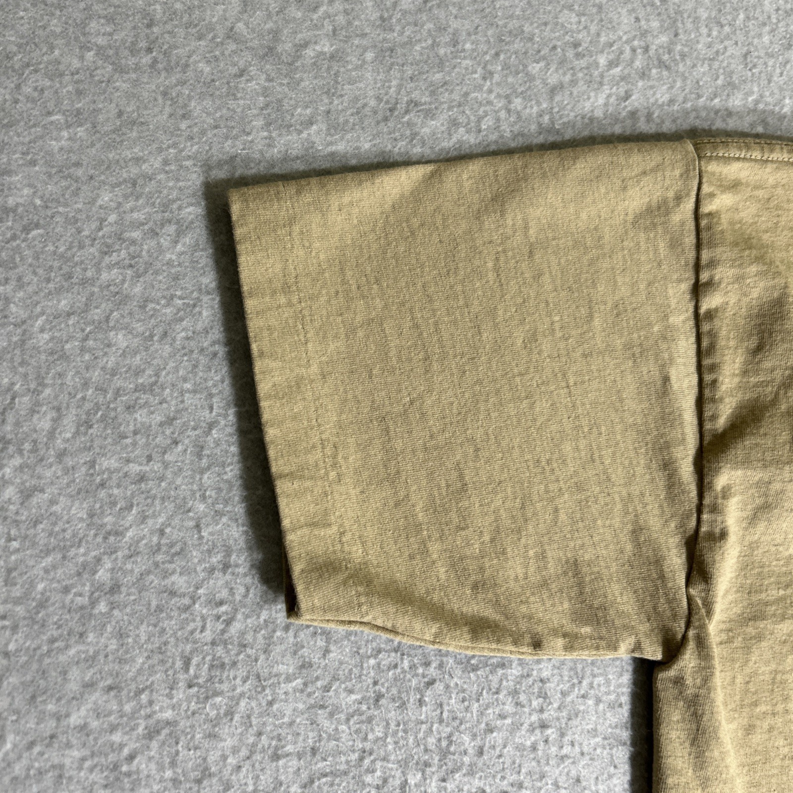Vtg. 80s/90s Alore Single Stitch Blank Tan T-Shirt Small Made in USA Slub Cotton
