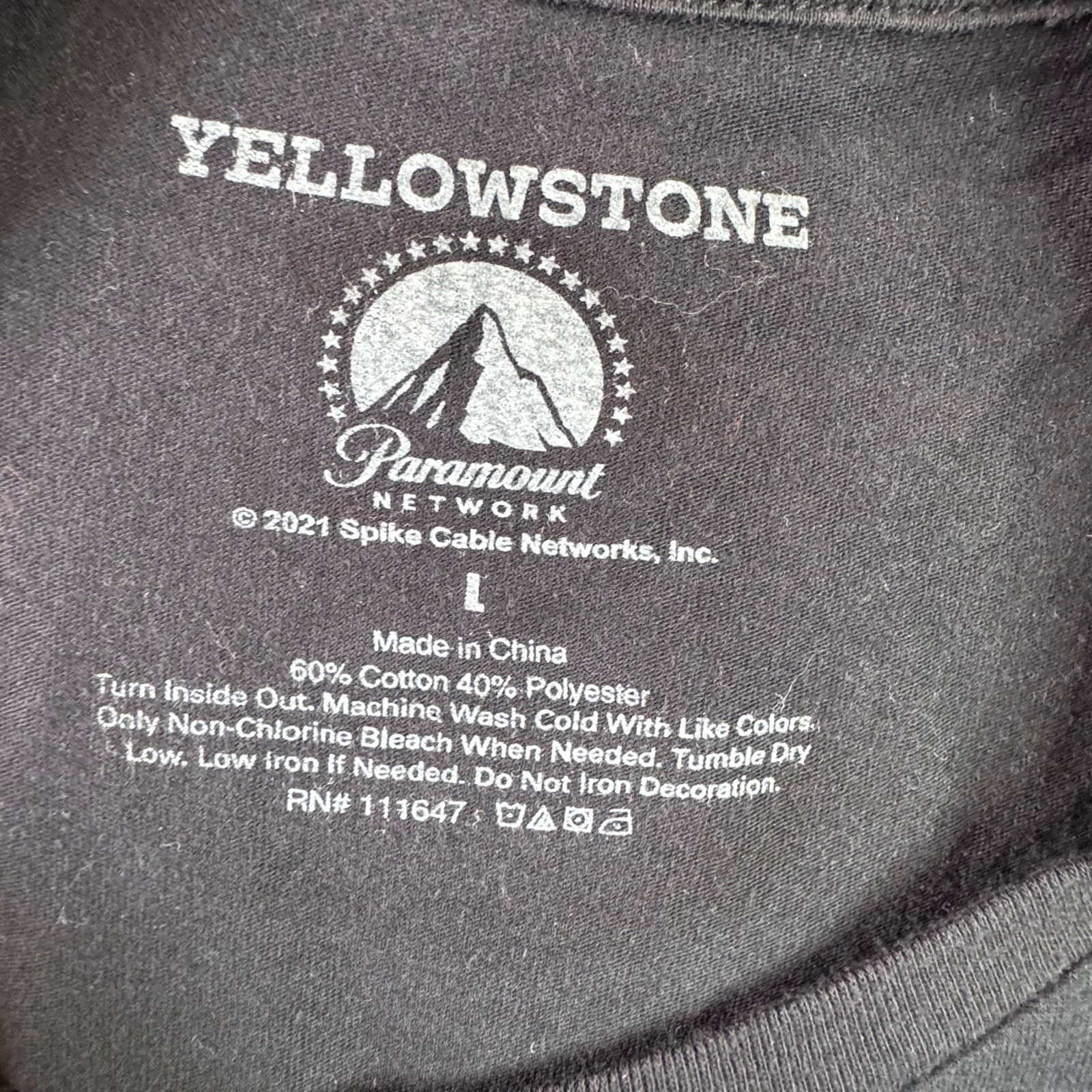 Yellowstone TV Show Size L Black Bucking Graphic T-Shirt NWOT Paramount