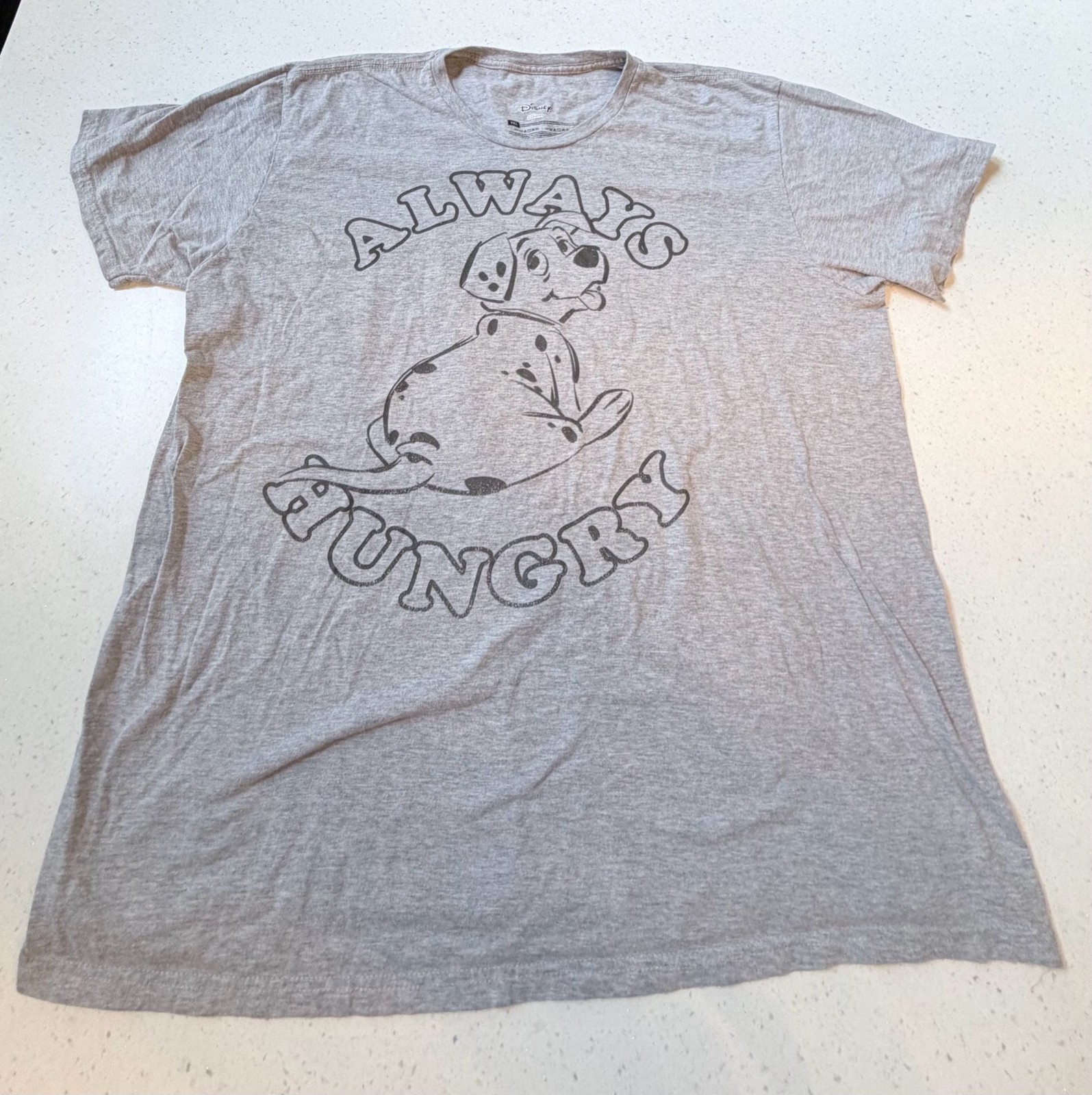 Disney 101 Dalmatians Always Hungry Graphic T-Shirt Gray 2XL