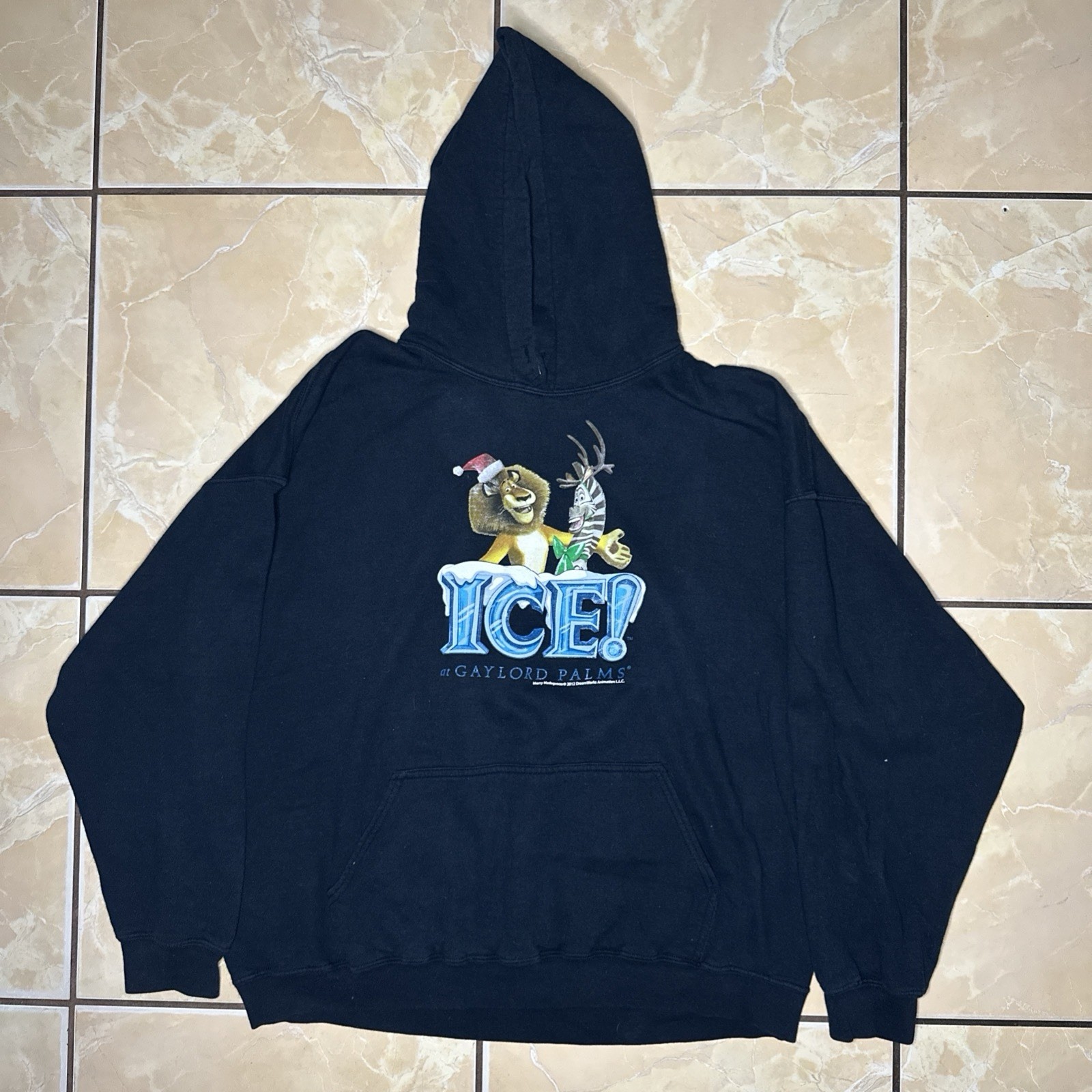 Vtg Merry Madagascar Promotional Hoodie 2012 Gaylord Dreamworks Men’s XXL