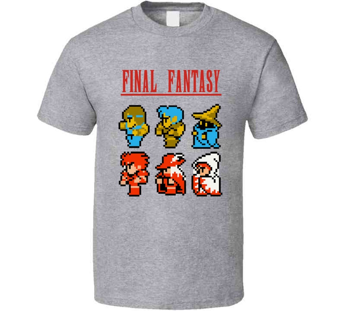 Final Fantasy 8 Bit Characters Retro Video Game T Shirt