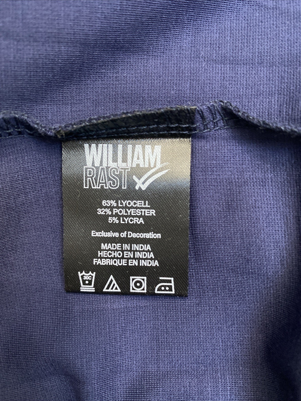 NEW William Rast Men’s Large Navy Blue Lyocell Short Sleeve Crew Neck T-Shirt